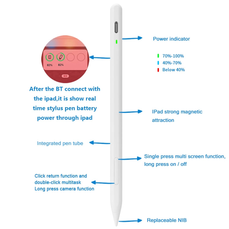 JD56 For iPad 2018- Tablet Bluetooth Active Capacitive Pen - Stylus Pen by buy2fix | Online Shopping UK | buy2fix