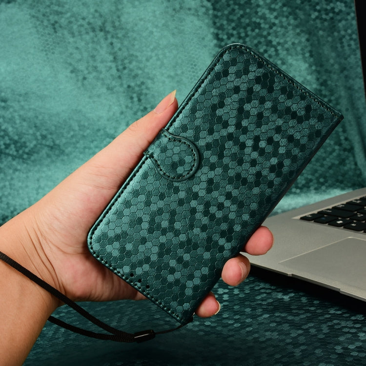 For Google Pixel 7a Honeycomb Dot Texture Leather Phone Case(Green) - Google Cases by buy2fix | Online Shopping UK | buy2fix
