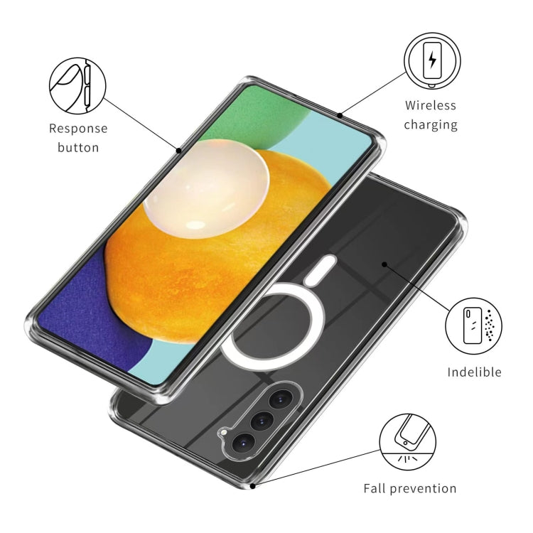For Samsung Galaxy S23+ 5G MagSafe Magnetic Acrylic TPU Phone Case(Transparent) - Galaxy S23+ 5G Cases by buy2fix | Online Shopping UK | buy2fix