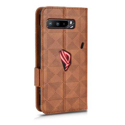 For Asus ROG Phone 3 Strix / 3 ZS661KL Symmetrical Triangle Leather Phone Case(Brown) - ASUS Cases by buy2fix | Online Shopping UK | buy2fix