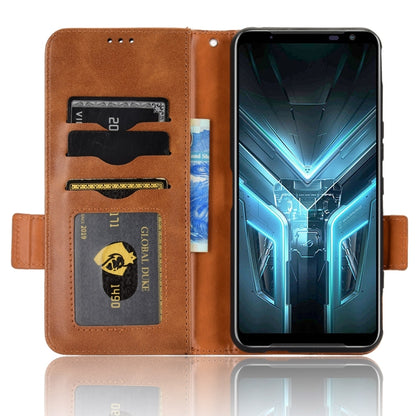 For Asus ROG Phone 3 Strix / 3 ZS661KL Symmetrical Triangle Leather Phone Case(Brown) - ASUS Cases by buy2fix | Online Shopping UK | buy2fix