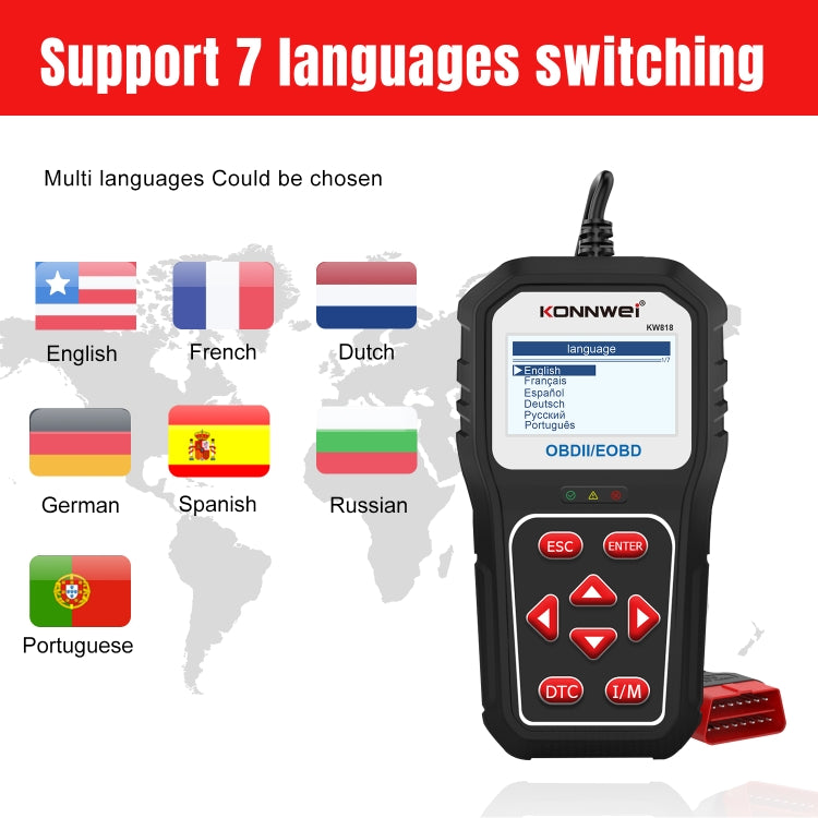 KONNWE KW818 Car OBD2 Bluetooth Fault Detector Diagnostic Tools - Code Readers & Scan Tools by KONNWEI | Online Shopping UK | buy2fix