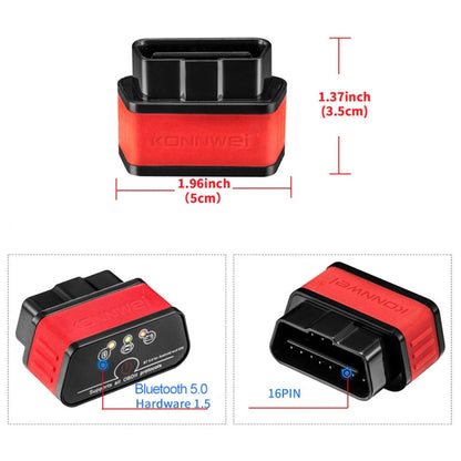 KONNWEI KW903 Bluetooth 5.0 OBD2 Car Fault Diagnostic Scan Tools Support IOS / Android(Black) - Code Readers & Scan Tools by KONNWEI | Online Shopping UK | buy2fix