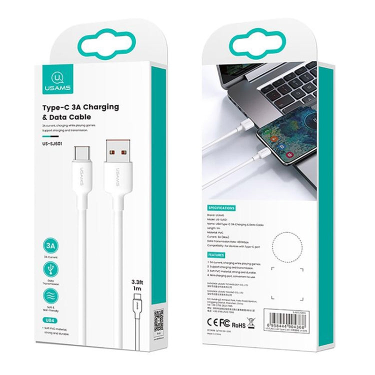 USAMS US-SJ601 U84 USB to USB-C / Type-C 3A Charging Data Cable, Length:3m -  by USAMS | Online Shopping UK | buy2fix