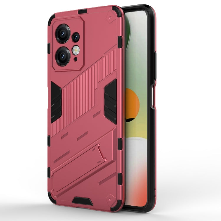 For Xiaomi Redmi Note 12 4G Global Punk Armor 2 in 1 PC + TPU Shockproof Phone Case with Holder(Rose Red) - Note 12 Cases by buy2fix | Online Shopping UK | buy2fix