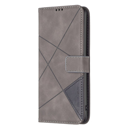 For Samsung Galaxy A24 4G Magnetic Buckle Rhombus Texture Leather Phone Case(Grey) - Galaxy Phone Cases by buy2fix | Online Shopping UK | buy2fix