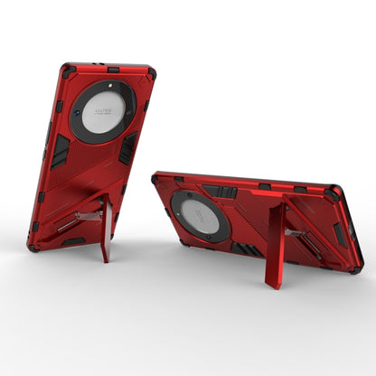 For Honor X9a/X40 5G/Magic5 Lite Punk Armor PC + TPU Phone Case with Holder(Red) - Honor Cases by buy2fix | Online Shopping UK | buy2fix