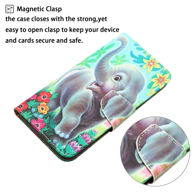 For Xiaomi Redmi 12C Colored Drawing Leather Phone Case(Elephant) - Xiaomi Cases by buy2fix | Online Shopping UK | buy2fix