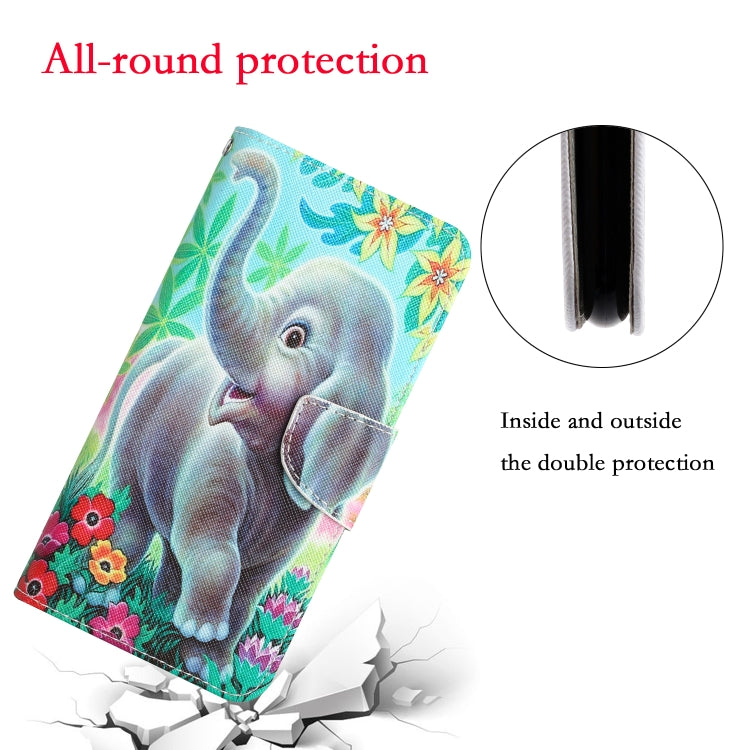 For Xiaomi Redmi 12C Colored Drawing Leather Phone Case(Elephant) - Xiaomi Cases by buy2fix | Online Shopping UK | buy2fix