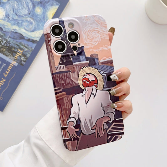 For iPhone 12 Pro Precise Hole Oil Painting Glossy PC Phone Case(Tower) - iPhone 12 / 12 Pro Cases by buy2fix | Online Shopping UK | buy2fix