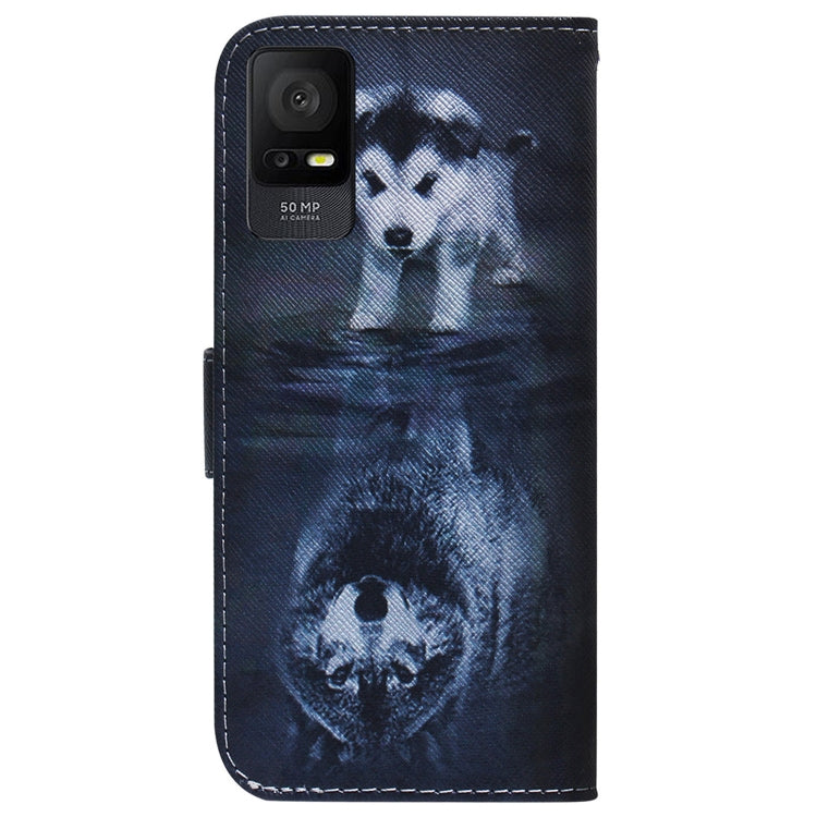 For TCL 408 Coloured Drawing Flip Leather Phone Case(Wolf and Dog) - More Brand by buy2fix | Online Shopping UK | buy2fix