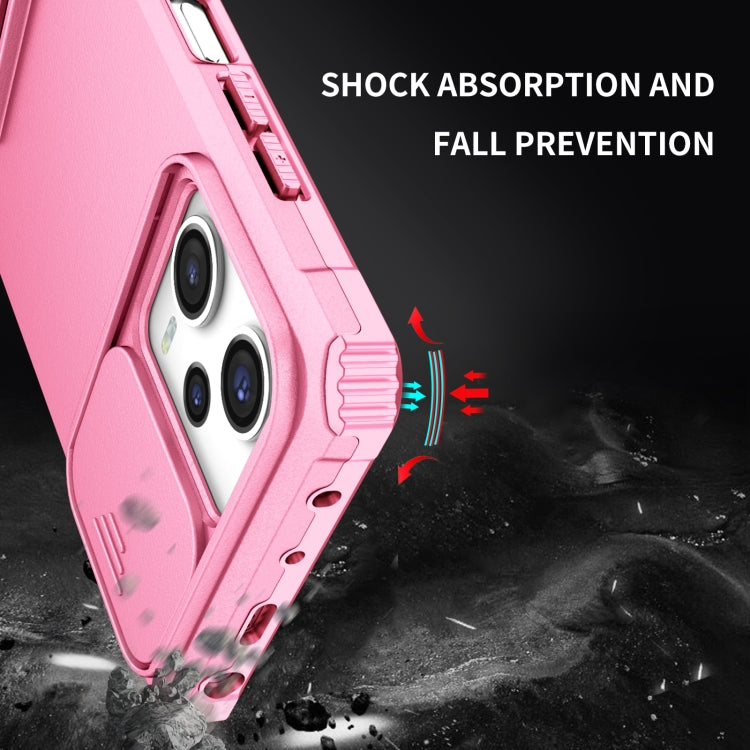 For Xiaomi Redmi Note 12 Pro 5G / Poco X5 Pro Stereoscopic Holder Sliding Camshield Phone Case(Pink) - Note 12 Pro Cases by buy2fix | Online Shopping UK | buy2fix