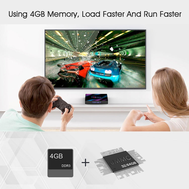 H96 Max-3318 4K Ultra HD Android TV Box with Remote Controller, Android 10.0, RK3318 Quad-Core 64bit Cortex-A53, 4GB+32GB, Support TF Card / USBx2 / AV / Ethernet, Plug Specification:AU Plug - Consumer Electronics by buy2fix | Online Shopping UK | buy2fix