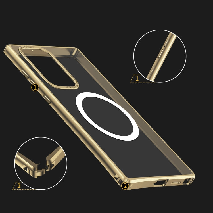 For Samsung Galaxy S22 Ultra 5G MagSafe Magnetic PC Phone Case(Gold) - Galaxy S22 Ultra 5G Cases by buy2fix | Online Shopping UK | buy2fix
