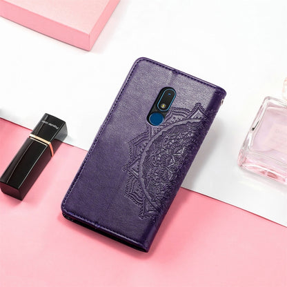 For Nokia C3 Mandala Flower Embossed Leather Phone Case(Purple) - Nokia Cases by buy2fix | Online Shopping UK | buy2fix