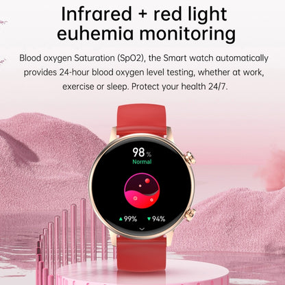 HK39 1.1 inch Smart Silicone Strap Watch Supports Bluetooth Call/Blood Oxygen Monitoring(Red) - Smart Wear by buy2fix | Online Shopping UK | buy2fix