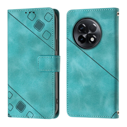 For OnePlus Ace 2 5G / 11R 5G Skin-feel Embossed Leather Phone Case(Green) - OnePlus Cases by buy2fix | Online Shopping UK | buy2fix