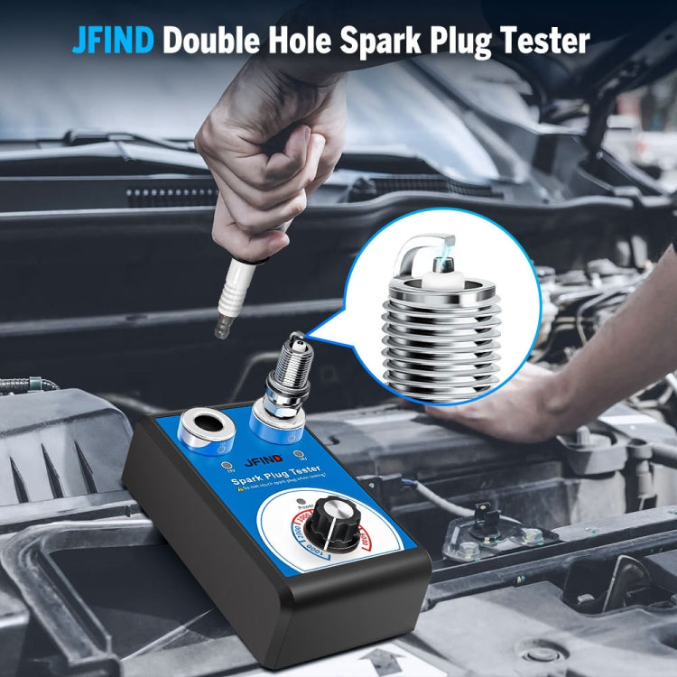JFIND JF109 Car Double Hole Spark Plug Tester(EU Plug) -  by JFIND | Online Shopping UK | buy2fix