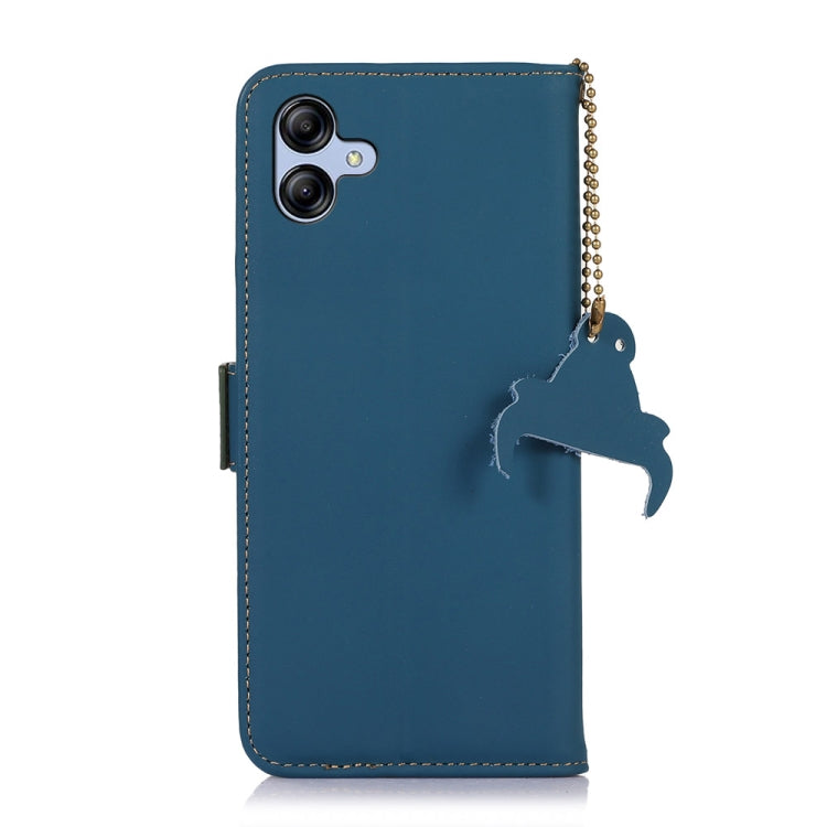 For Samsung Galaxy F14 5G Genuine Leather Magnetic RFID Leather Phone Case(Blue) - Galaxy Phone Cases by buy2fix | Online Shopping UK | buy2fix