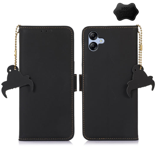 For Samsung Galaxy F14 5G Genuine Leather Magnetic RFID Leather Phone Case(Black) - Galaxy Phone Cases by buy2fix | Online Shopping UK | buy2fix