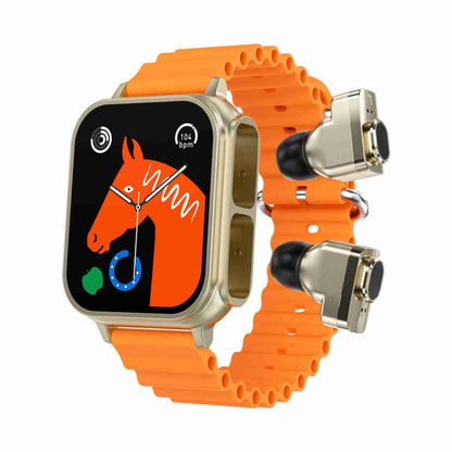 N22 2 in 1 1.96 inch HD Display Sport Bluetooth Call Earphone Smart Watch(Orange) - Smart Wear by buy2fix | Online Shopping UK | buy2fix