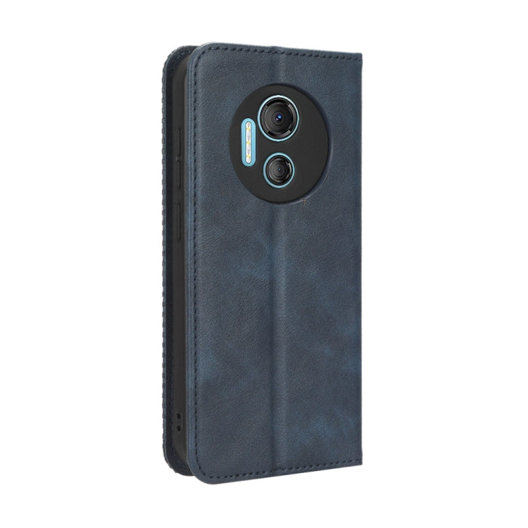 For Doogee X97 / X97 Pro Magnetic Buckle Retro Texture Leather Phone Case(Blue) - Doogee Cases by buy2fix | Online Shopping UK | buy2fix