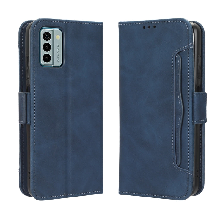 For Nokia G22 4G Skin Feel Calf Texture Card Slots Leather Phone Case(Blue) - Nokia Cases by buy2fix | Online Shopping UK | buy2fix