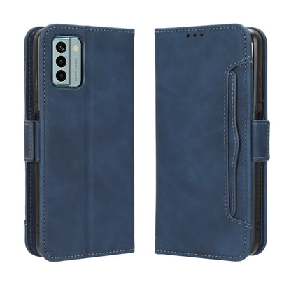 For Nokia G22 4G Skin Feel Calf Texture Card Slots Leather Phone Case(Blue) - Nokia Cases by buy2fix | Online Shopping UK | buy2fix