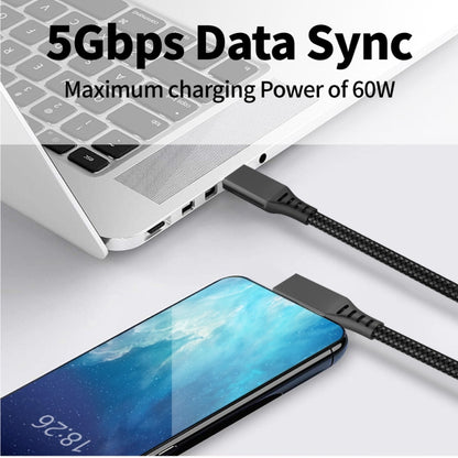0.5m USB-C / Type-C to USB-C / Type-C Elbow 5Gbps 60W USB3.1 Gen1 Fast Charging Data-sync Cable(Black) -  by buy2fix | Online Shopping UK | buy2fix