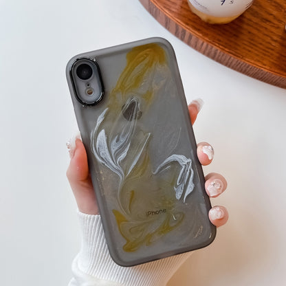 For iPhone XR Oil Painting Electroplating TPU Phone Case(Grey) - More iPhone Cases by buy2fix | Online Shopping UK | buy2fix