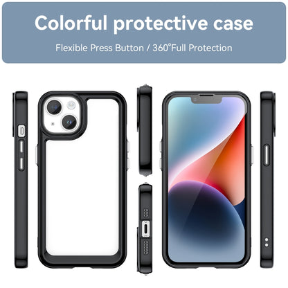 For iPhone 15 Colorful Series Acrylic + TPU Phone Case(Black) - iPhone 15 Cases by buy2fix | Online Shopping UK | buy2fix