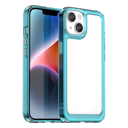 For iPhone 15 Colorful Series Acrylic + TPU Phone Case(Transparent Blue) - iPhone 15 Cases by buy2fix | Online Shopping UK | buy2fix