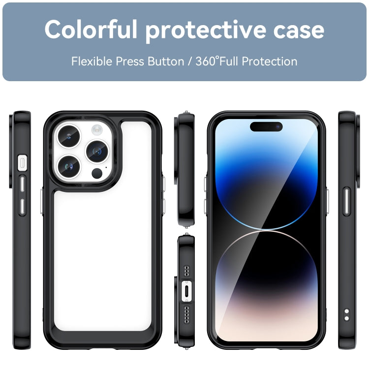 For iPhone 15 Pro Colorful Series Acrylic + TPU Phone Case(Black) - iPhone 15 Pro Cases by buy2fix | Online Shopping UK | buy2fix