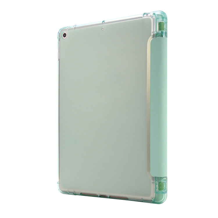 For iPad 10.2 2021 / 2020 / 2019 Airbag Deformation Horizontal Flip Leather Case with Holder & Pen Holder(Mint Green) - Apple Accessories by buy2fix | Online Shopping UK | buy2fix