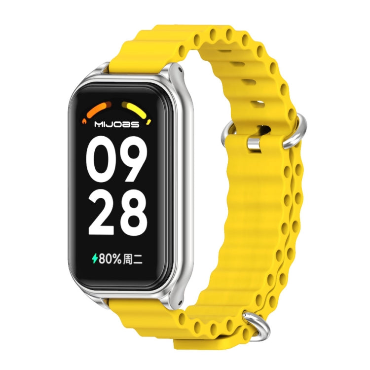 For Redmi Band 2 Mijobs Metal Shell Ocean Silicone Watch Band(Yellow Silver) - Watch Bands by MIJOBS | Online Shopping UK | buy2fix