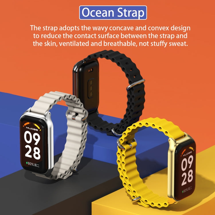 For Redmi Band 2 Mijobs Metal Shell Ocean Silicone Watch Band(Yellow Silver) - Watch Bands by MIJOBS | Online Shopping UK | buy2fix