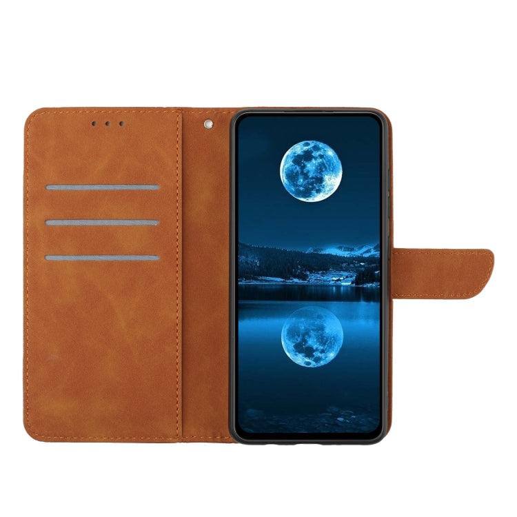 For Xiaomi POCO X5 Pro Stitching Embossed Leather Phone Case(Brown) - Xiaomi Cases by buy2fix | Online Shopping UK | buy2fix