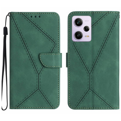 For Xiaomi POCO X5 Pro Stitching Embossed Leather Phone Case(Green) - Xiaomi Cases by buy2fix | Online Shopping UK | buy2fix