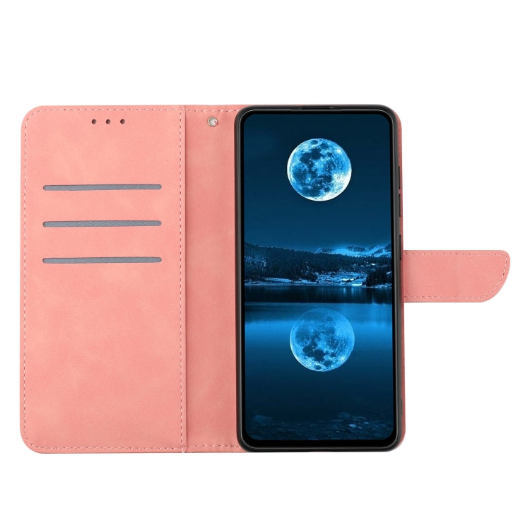 For Redmi Note 11 4G Global Stitching Embossed Leather Phone Case(Pink) - Xiaomi Cases by buy2fix | Online Shopping UK | buy2fix