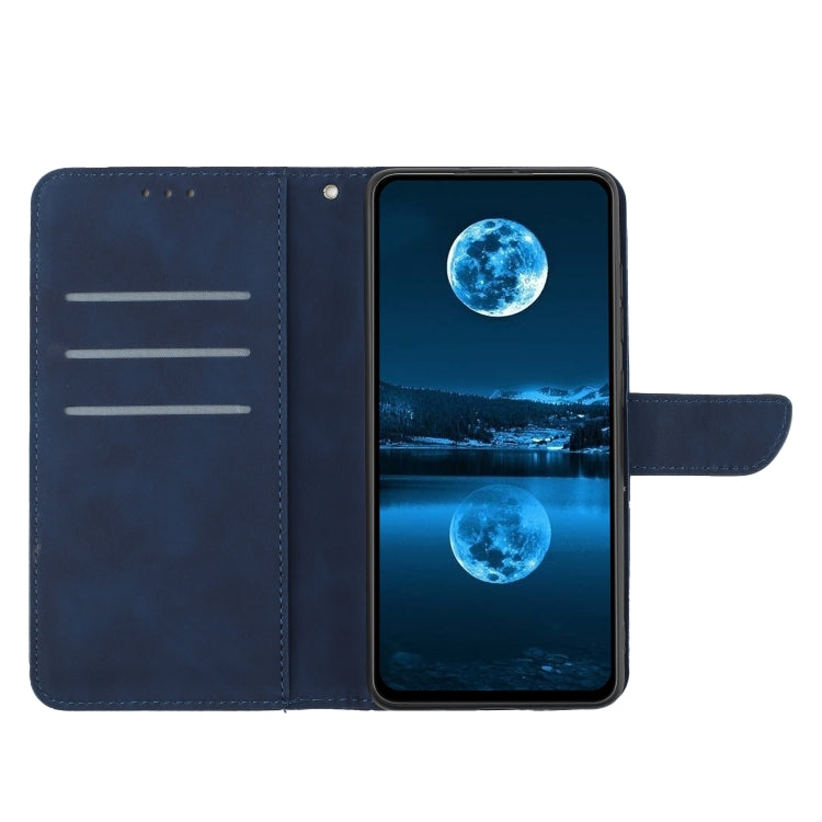 For Xiaomi POCO C40 Stitching Embossed Leather Phone Case(Blue) - Xiaomi Cases by buy2fix | Online Shopping UK | buy2fix