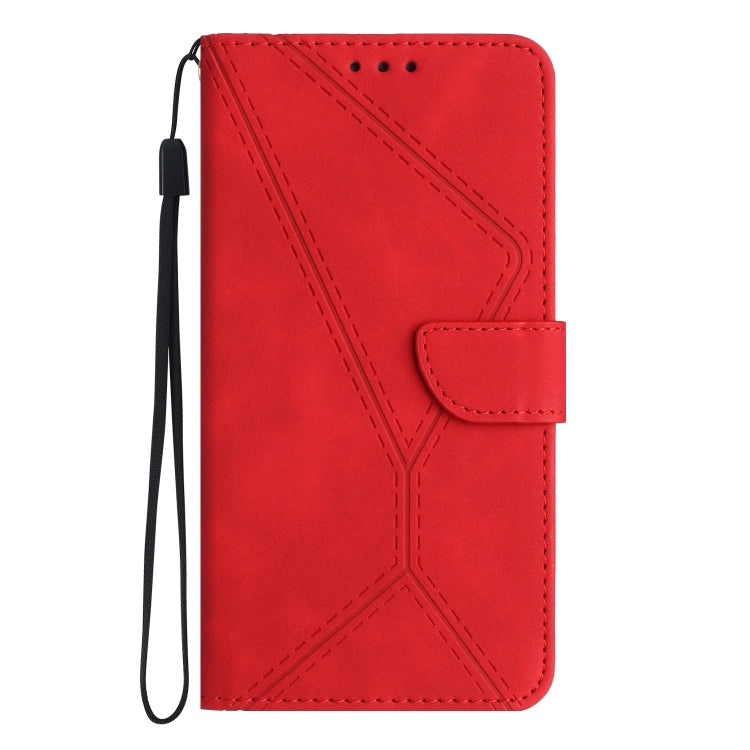 For Xiaomi POCO F4 5G Stitching Embossed Leather Phone Case(Red) - Xiaomi Cases by buy2fix | Online Shopping UK | buy2fix