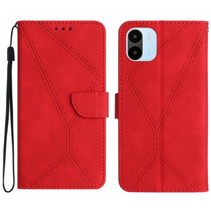 For Xiaomi Redmi A1 / A2 Stitching Embossed Leather Phone Case(Red) - Xiaomi Cases by buy2fix | Online Shopping UK | buy2fix