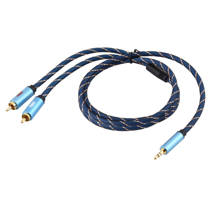 EMK 3.5mm Jack Male to 2 x RCA Male Gold Plated Connector Speaker Audio Cable, Cable Length:2m(Dark Blue) - Audio Optical Cables by EMK | Online Shopping UK | buy2fix