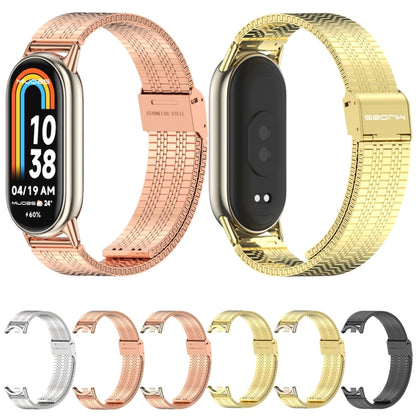 For Xiaomi Mi Band 8 / 9 / 9 NFC Mijobs Stainless Steel Metal Watch Band(Gold+Light Gold) - Watch Bands by MIJOBS | Online Shopping UK | buy2fix