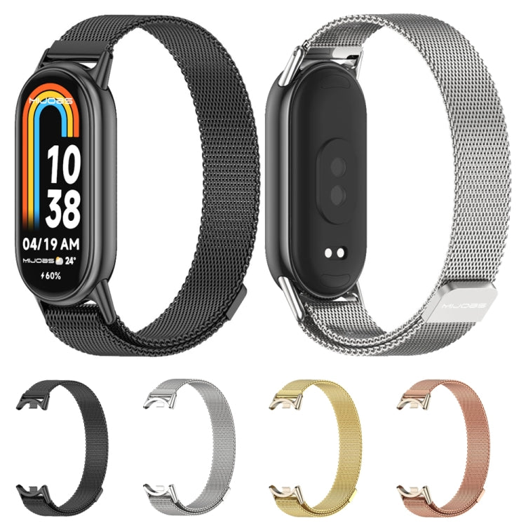 For Xiaomi Mi Band 8 / 9 / 9 NFC Mijobs Milan Magnetic Metal Stainless Steel Watch Band(Black) - Watch Bands by MIJOBS | Online Shopping UK | buy2fix