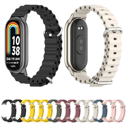 For Xiaomi Mi Band 8 / 9 / 9 NFC Mijobs Marine Silicone Breathable Watch Band(Khaki Green Silver) - Watch Bands by MIJOBS | Online Shopping UK | buy2fix