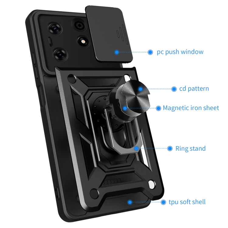 For Tecno Spark 10 Pro Sliding Camera Cover Design TPU+PC Phone Case(Blue) - Tecno Cases by buy2fix | Online Shopping UK | buy2fix