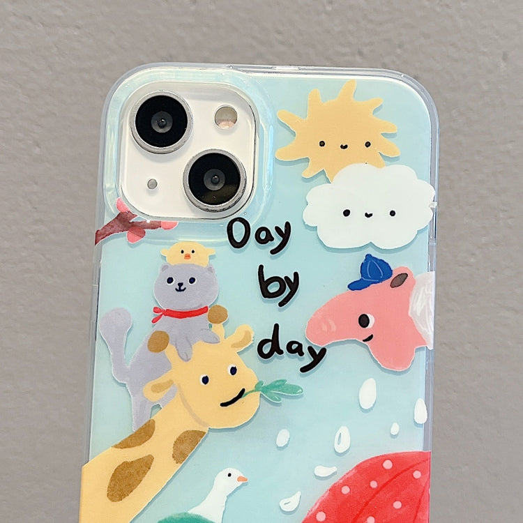 For iPhone 13 IMD Cute Animal Pattern Phone Case(Giraffe) - iPhone 13 Cases by buy2fix | Online Shopping UK | buy2fix