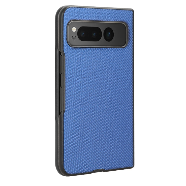 For Google Pixel Fold PU Leather PC Phone Case(Blue) - Google Cases by buy2fix | Online Shopping UK | buy2fix