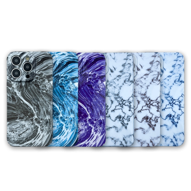 For iPhone 12 Pro Marble Pattern Phone Case(Blue White) - iPhone 12 / 12 Pro Cases by buy2fix | Online Shopping UK | buy2fix